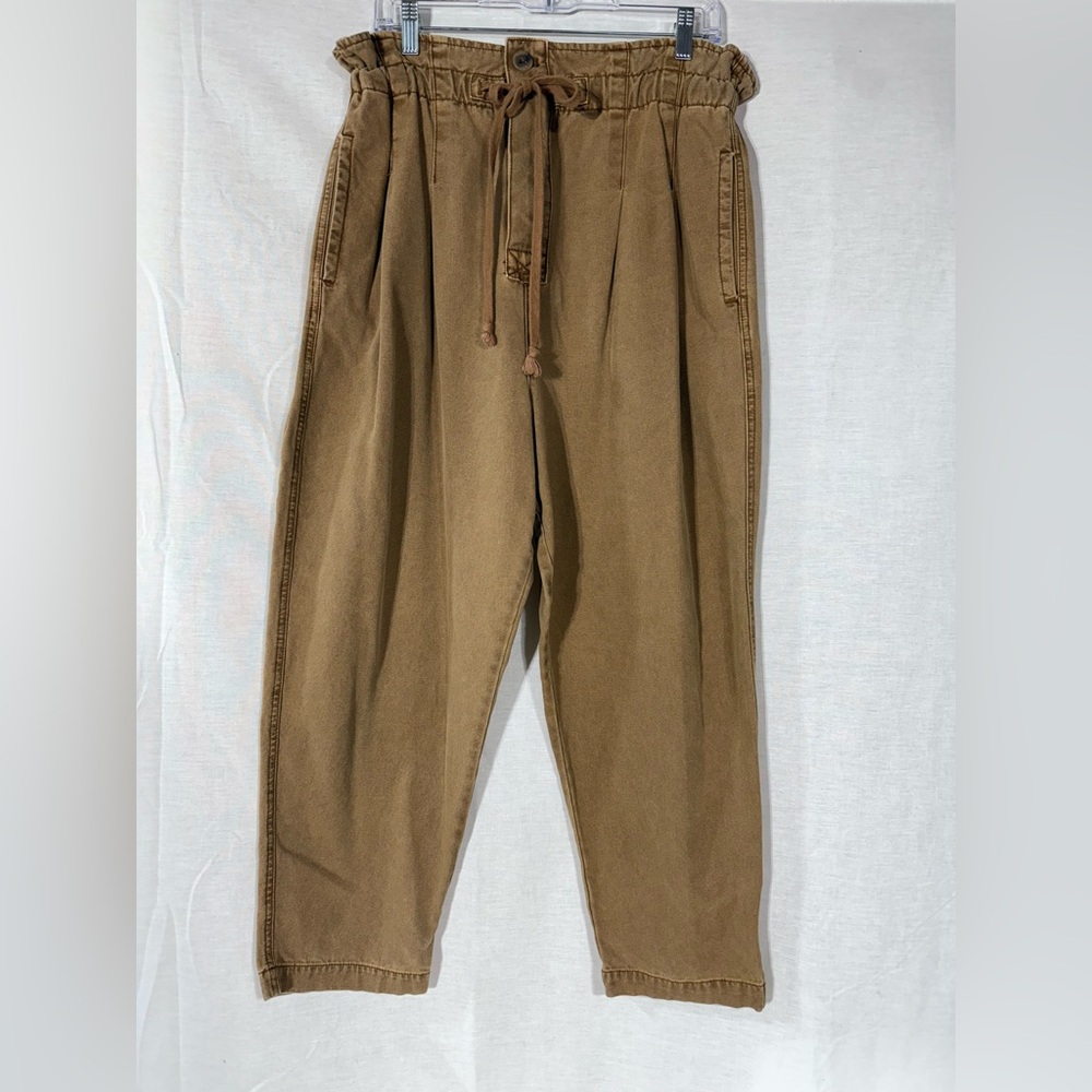 Free People Brown Paperbag Waist Jogger Pants - Picture 2 of 14